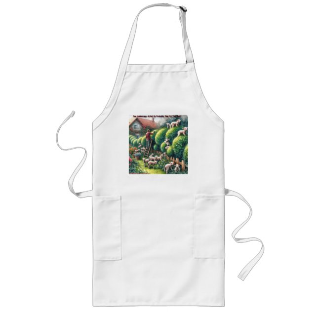 Lambscape Artist: Topiary Gone Woolly Long Apron (Front)