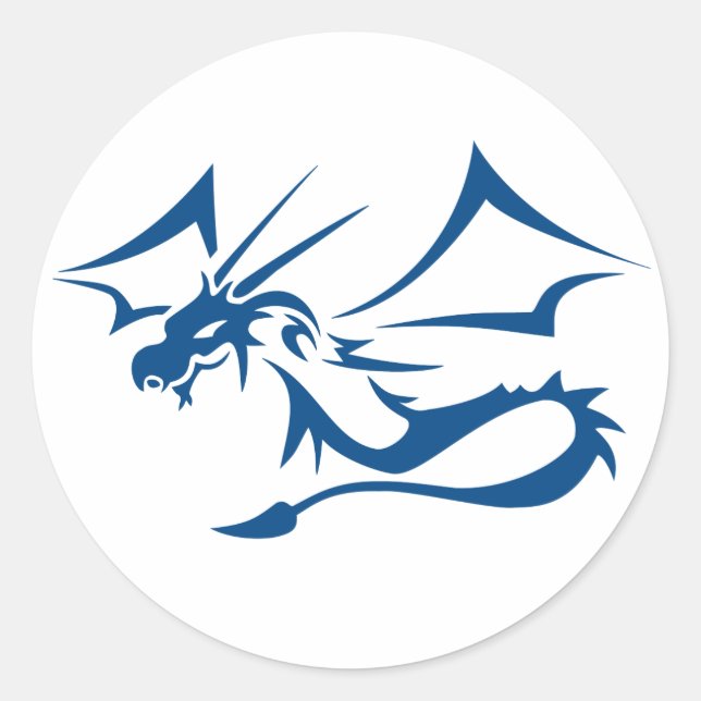 Lambton the Blue Dragon Classic Round Sticker (Front)