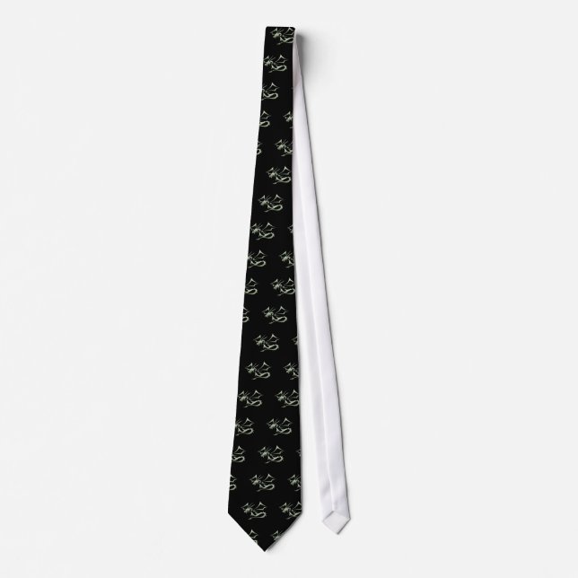 Lambton the Metallic Green Dragon Tie (Front)