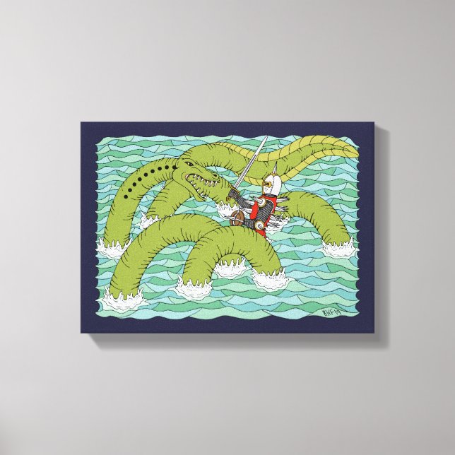 Lambton Worm and Knight Canvas Print (Front)