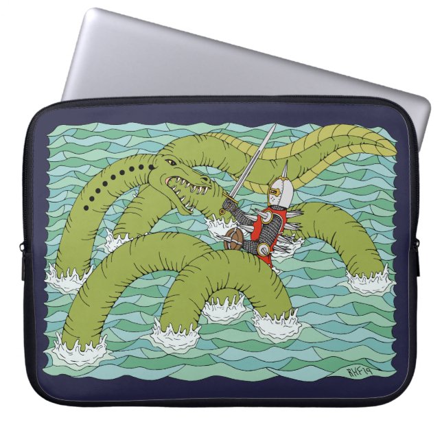 Lambton Worm and Knight Laptop Sleeve (Front)