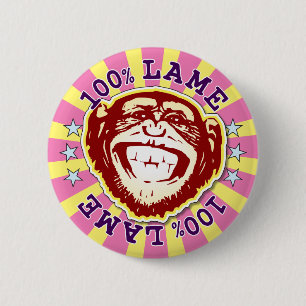 Lame 100% Funny Funky Monkey Badge