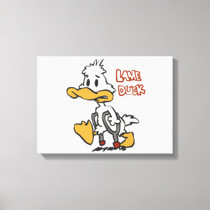 Lame duck cartoon   choose background colour canvas print