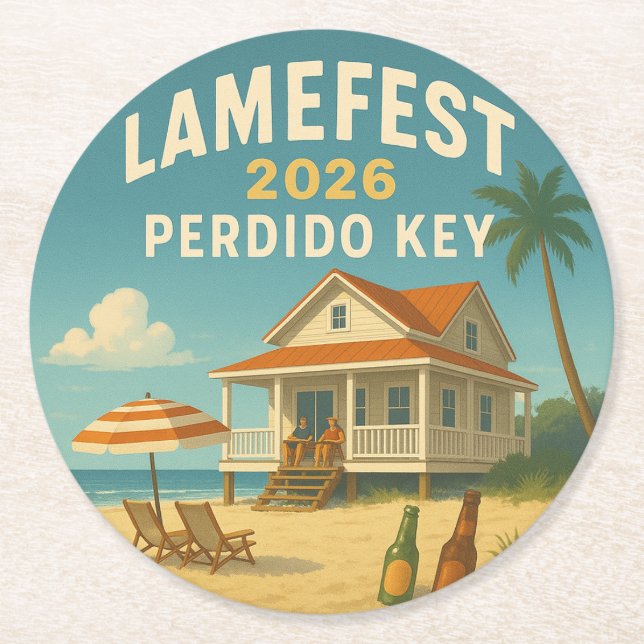 Lamefest 2026 Coaster (Front)