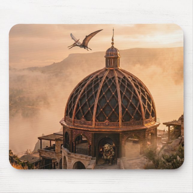 Lamella Domed Building On Fantasy Scene Mouse Pad (Front)