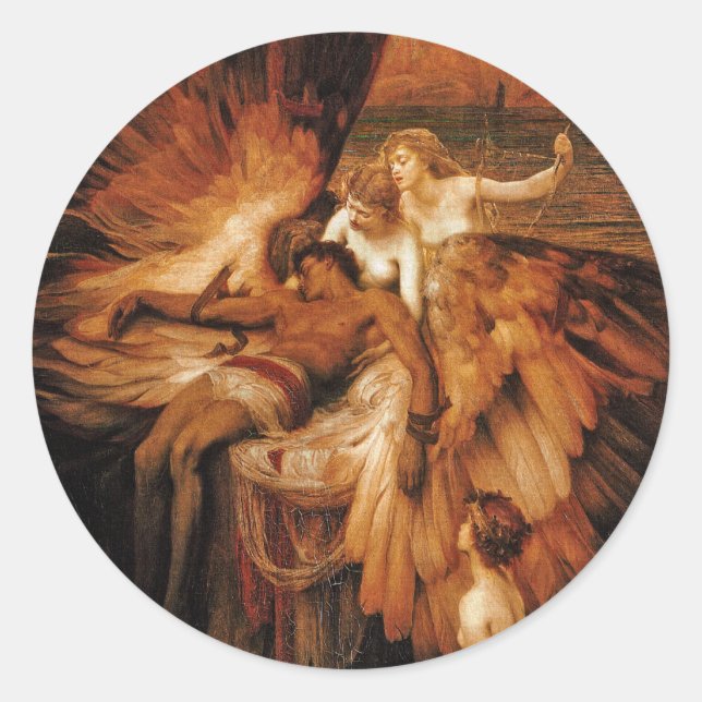 Lament for Icarus by Herbert Draper Classic Round Sticker (Front)