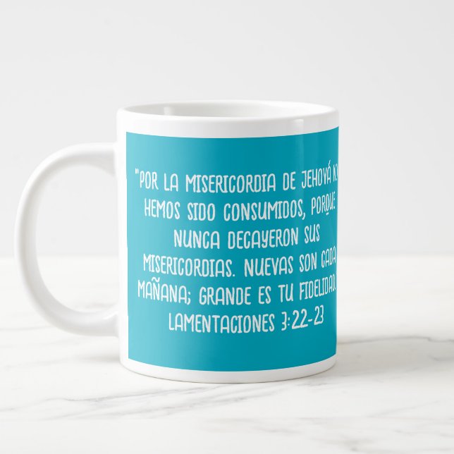Lamentaciones 3:22-23 large coffee mug (Left)