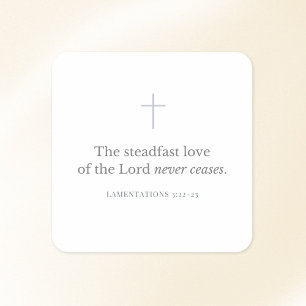 Lamentations 3:22-23 Bible Verse Minimal Faith Square Sticker