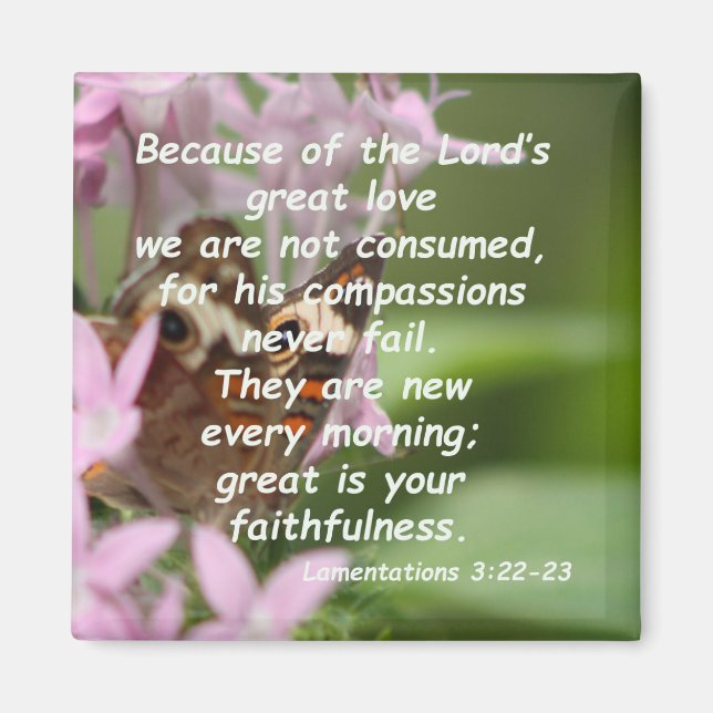 Lamentations 3:22-23 magnet (Front)
