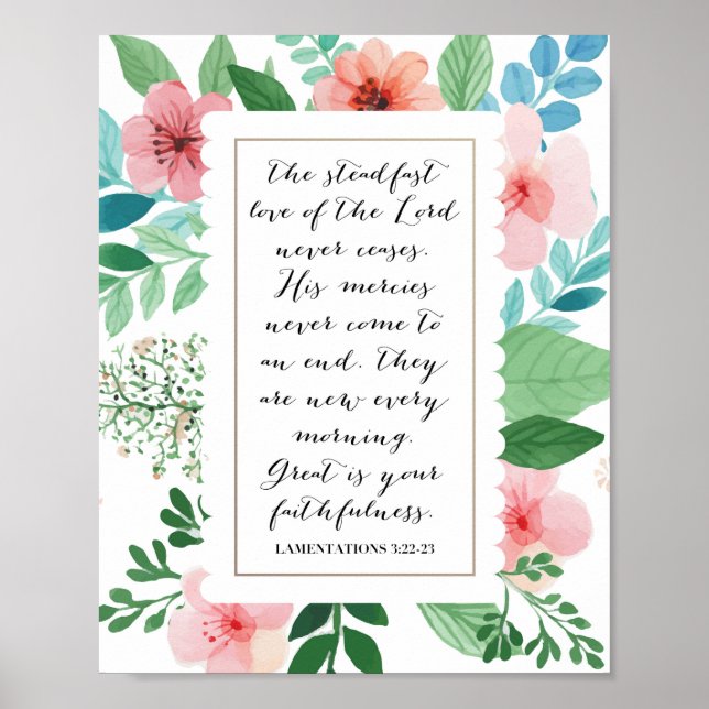 Lamentations 3:22-23 poster (Front)