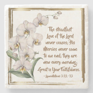 Lamentations 3:22-23 Steadfast Love of the Lord Stone Coaster
