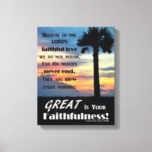 Lamentations 3:22-23 Sunset Photo Canvas Print