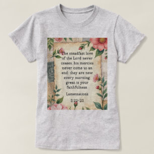 Lamentations 3:22–23 Vintage Floral Design  T-Shirt