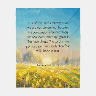 Lamentations 3:22-24 fleece blanket