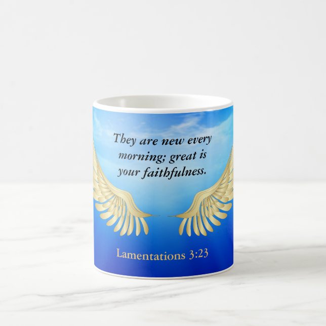 Lamentations 3:23 coffee mug (Center)
