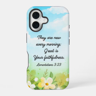 Lamentations 3:23 Yellow Spring Christian iPhone 16 Case