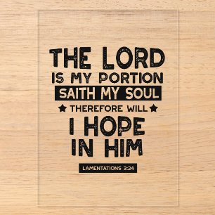 Lamentations 3:24 The Lord is My Portion Quotes Acrylic Invitations