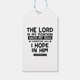 Lamentations 3:24 The Lord is My Portion Quotes Gift Tags