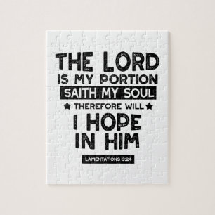 Lamentations 3:24 The Lord is My Portion Quotes Jigsaw Puzzle