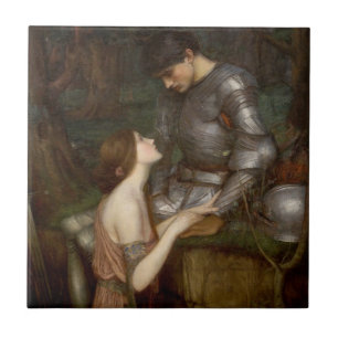 Lamia and the Soldier by John William Waterhouse Tile