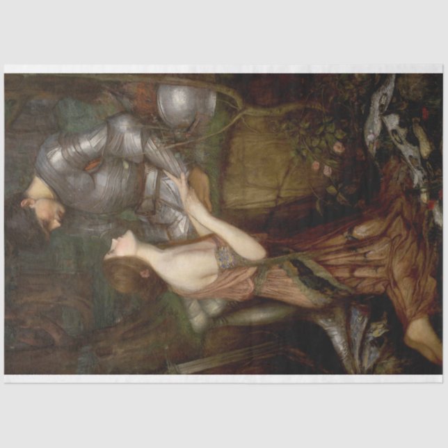 Lamia and the Soldier (by John William Waterhouse) Tissue Paper (Front)