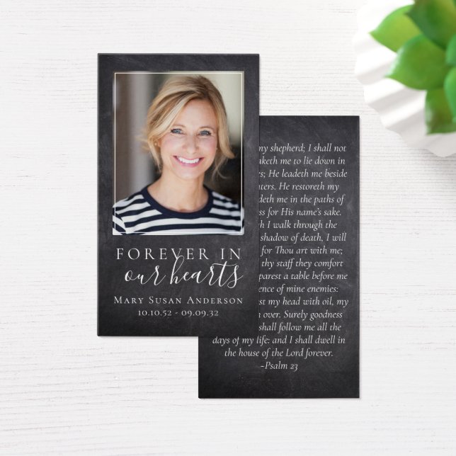 Laminated Forever in Our Hearts Memorial Card (Desk)