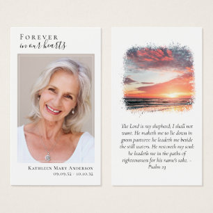 Laminated Photo Sunset Memorial Prayer Card