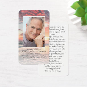 Laminated Sunset Photo Memorial Poem Card