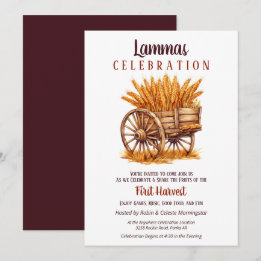 Lammas Fall Equinox Harvest Wheat Retro Invitation