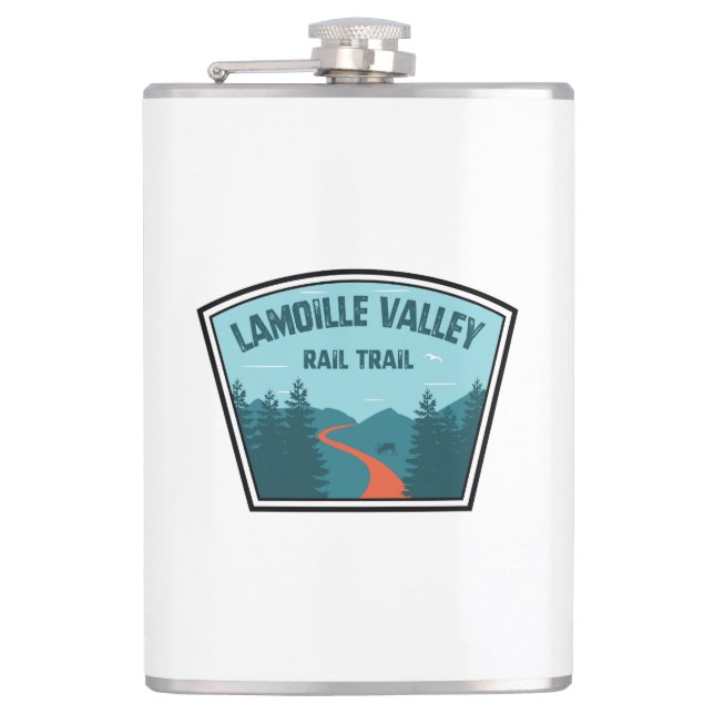 Lamoille Valley Rail Trail Vermont Hip Flask (Front)