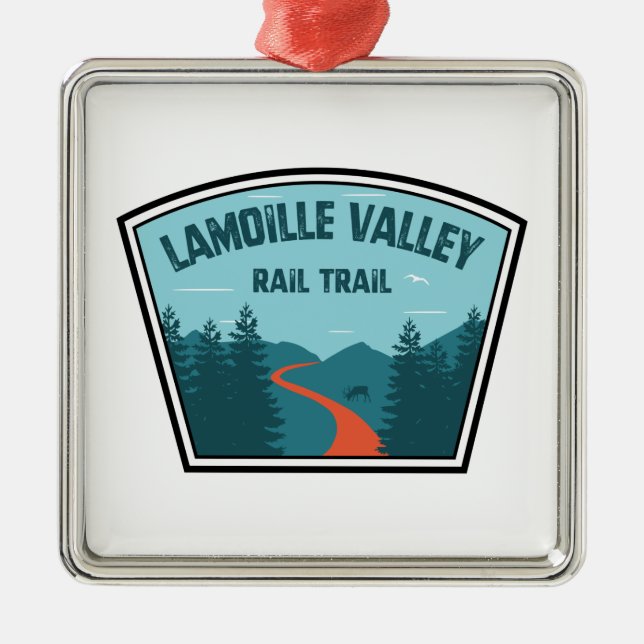Lamoille Valley Rail Trail Vermont Metal Tree Decoration (Front)