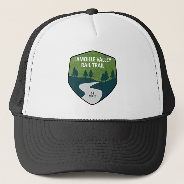 Lamoille Valley Rail Trail Vermont Trucker Hat (Front)