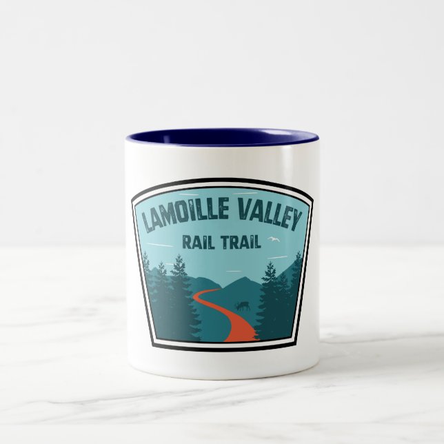 Lamoille Valley Rail Trail Vermont Two-Tone Coffee Mug (Center)