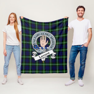 Lamont Modern Clan Badge Tartan Plaid Fleece Blanket