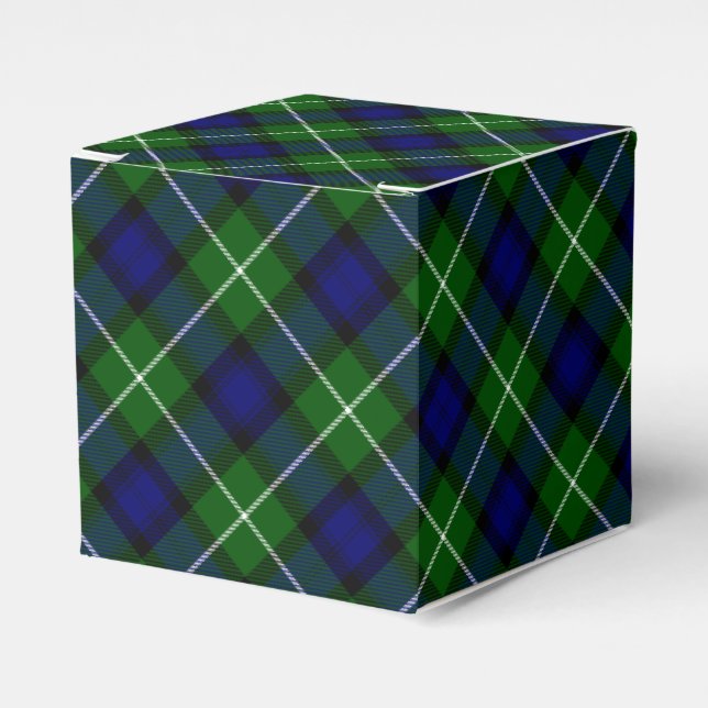 Lamont tartan blue green plaid favour box (Front Side)