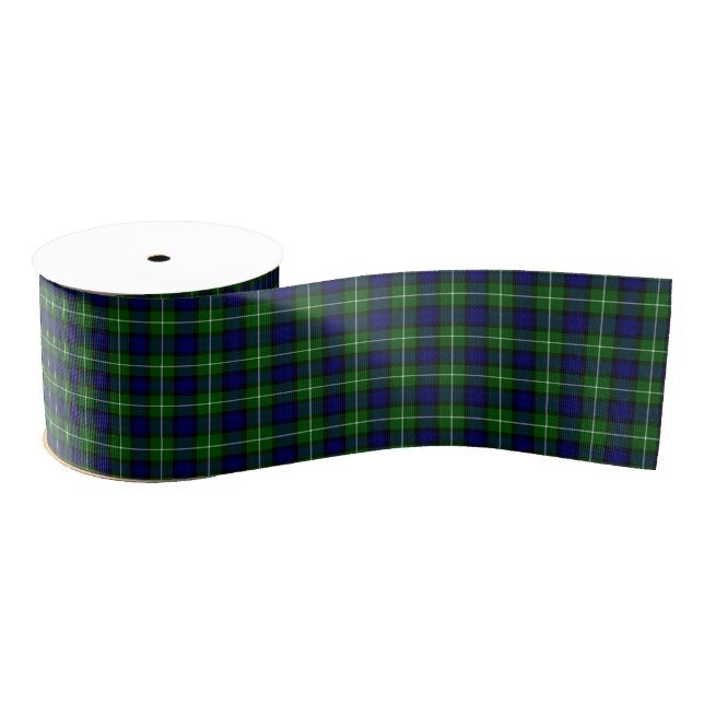 Lamont tartan blue green plaid grosgrain ribbon (Spool)