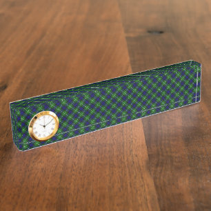 Lamont tartan blue green plaid nameplate