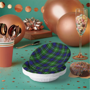 Lamont tartan blue green plaid paper plate
