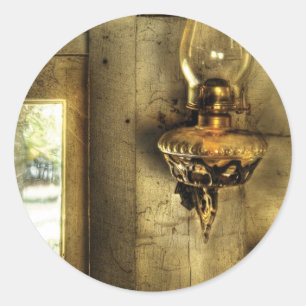 Lamp - Kerosene Lamp Classic Round Sticker