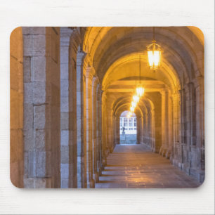 Lamp lit stone hallway, spain mouse pad