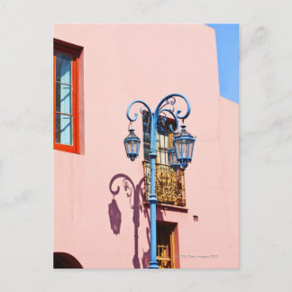 Lamp post and painted buildings, Caminito, La Postcard