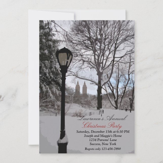 Lamp Post Holiday Party Invitation (Front)