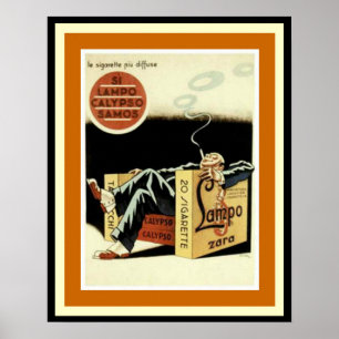 Lampo Calypso Samos Cigaret Ad Poster