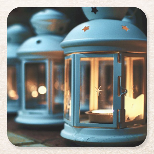 Lamps, Lanterns, and Candles Square Paper Coaster (Front)