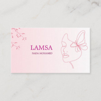 LAMSA Makeup Artist Business Card | Elegant Pink B