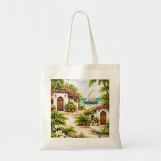 Lamu Island Kenya Tropical Dhow Beach Village Tote Bag