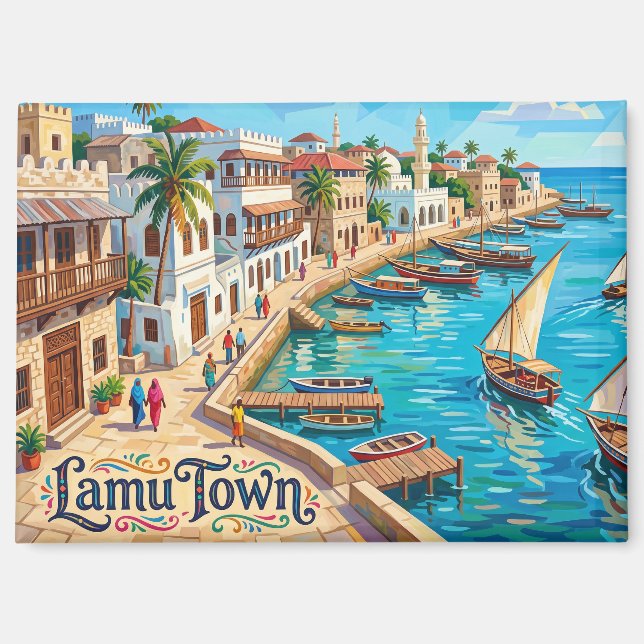 Lamu Town Kenya Magnet (Front)