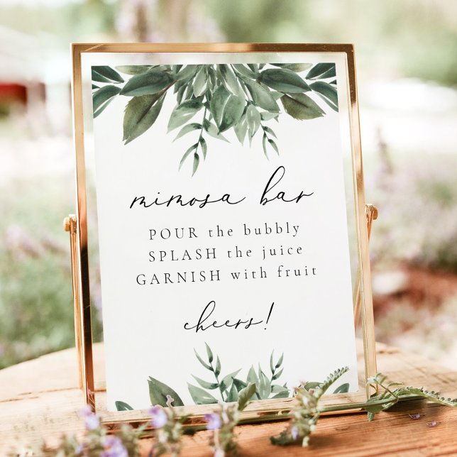 LANA Modern Boho Greenery Mimosa Bar Sign (Creator Uploaded)