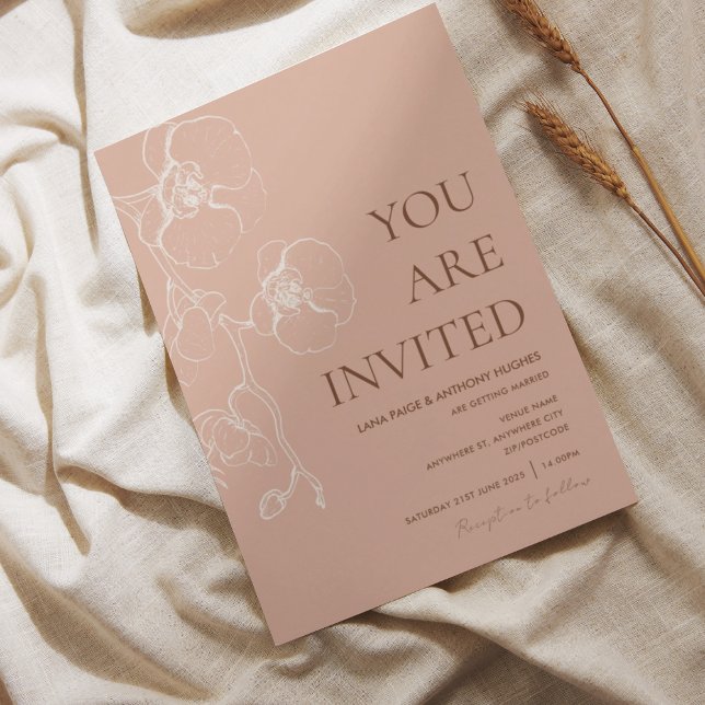 LANA Modern Latté Orchid Wedding Invitation (Creator Uploaded)