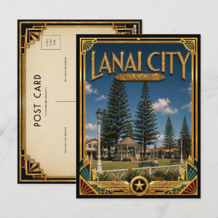 Lanai City Hawaii Vintage Art Deco Golden Age Postcard